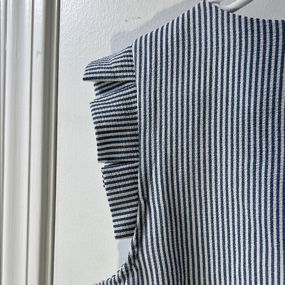 Monteau Striped Ruffle Sleeve Top - Picture 6 of 6